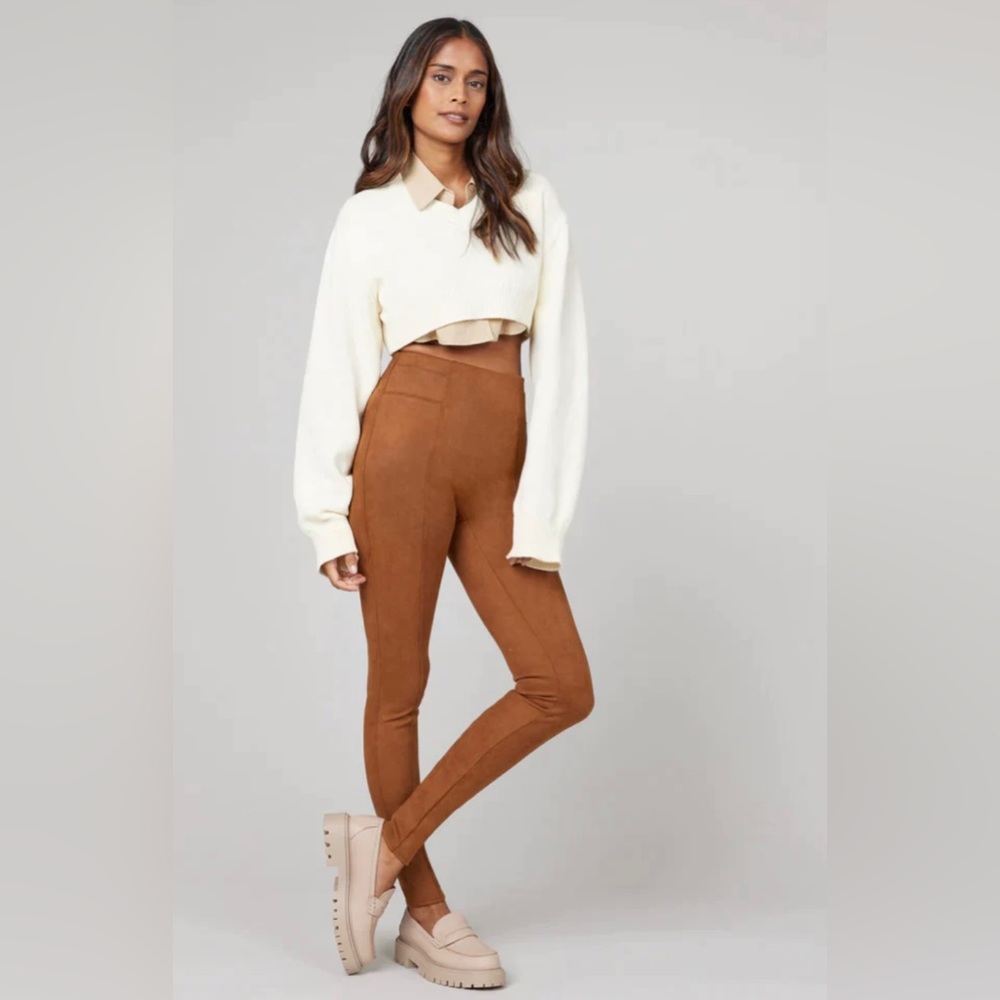 Faux Suede Leggings: SPANX SZ S